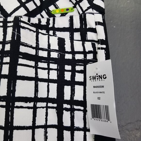 Swing Control Pants Women's 2 Paint Stripe Print Black & White Mid-Rise Golf NEW - Picture 6 of 16